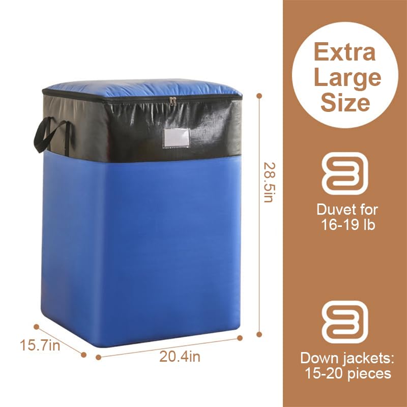 Extra Large Moving Bags with Strong Zippers and Carrying Handles, Waterproof, Durable, Space Saving, Oversized Storage Tote, Organizer for Moving, Travel, Yellow